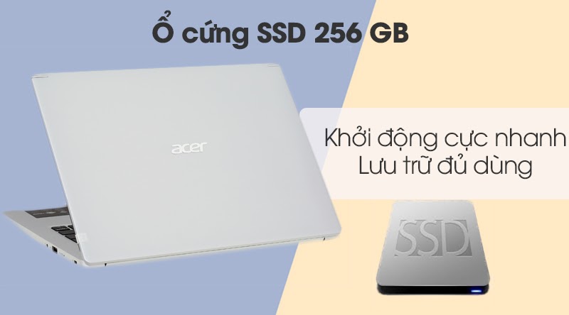 Ổ cứng SSD của acer A5 giúp máy khởi động cực nhanh