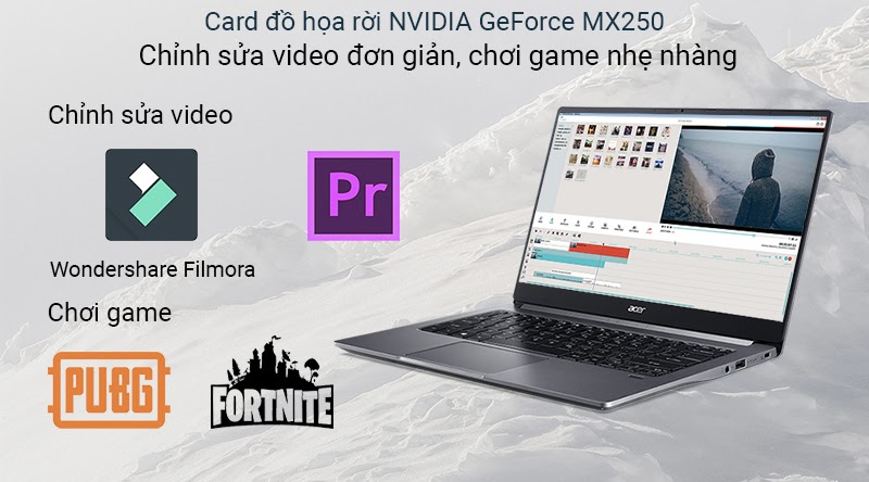 Card đồ họa NVIDIA GeForce MX 250 2GB của Acer Swift 3S