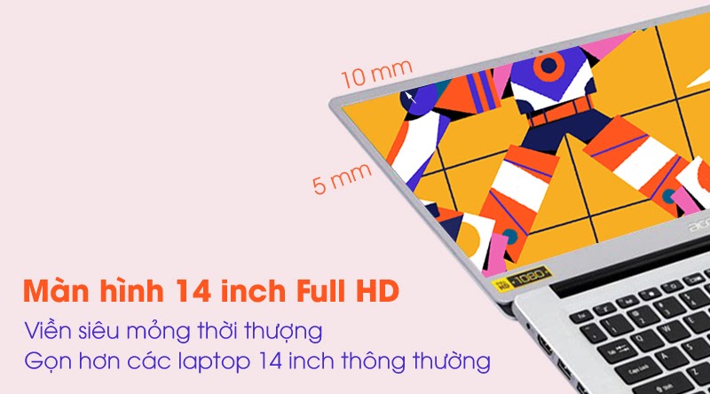 Acer Swift 3S Màn hình 14inch Full HD với viền mỏng