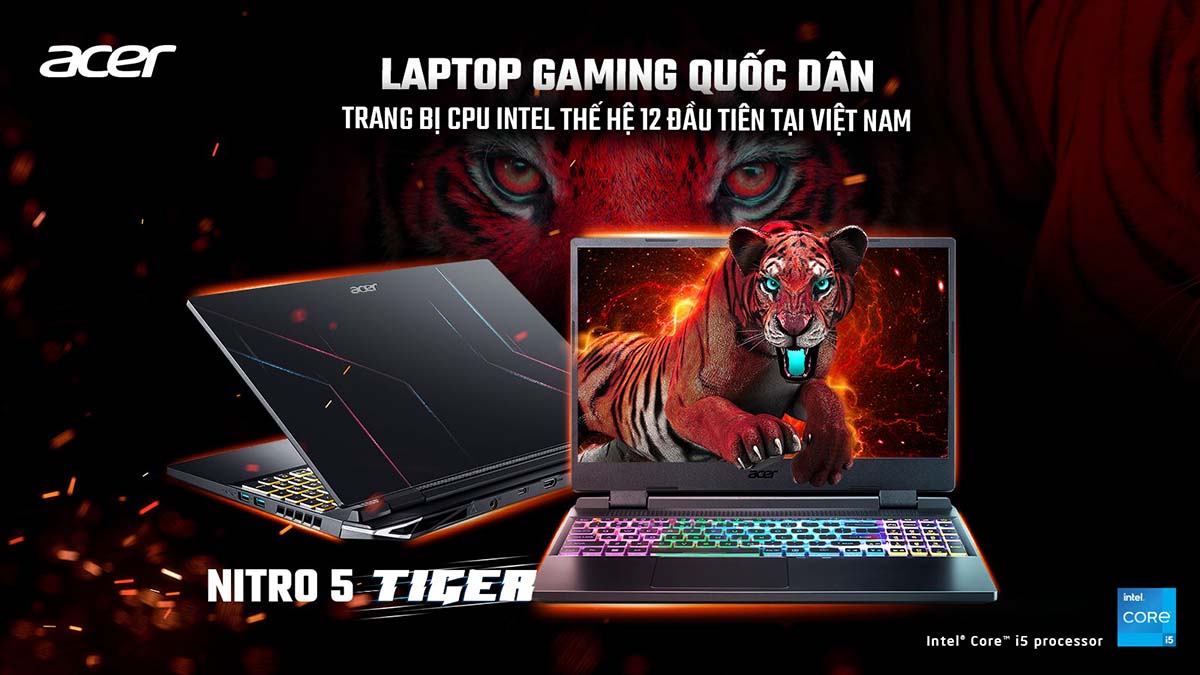 Laptop Gaming Nitro 5 mới với vi xử lý Intel Core thế hệ 12