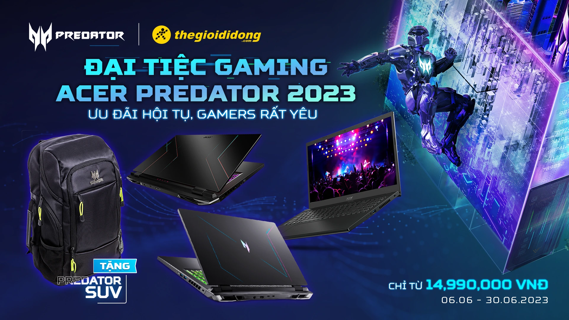 Đại Tiệc Gaming Acer Predator 2023 Tại Thế Giới Di Động - Mua Laptop Gaming Quốc Dân Acer Giá Ưu Đãi, Tặng Balo SUV