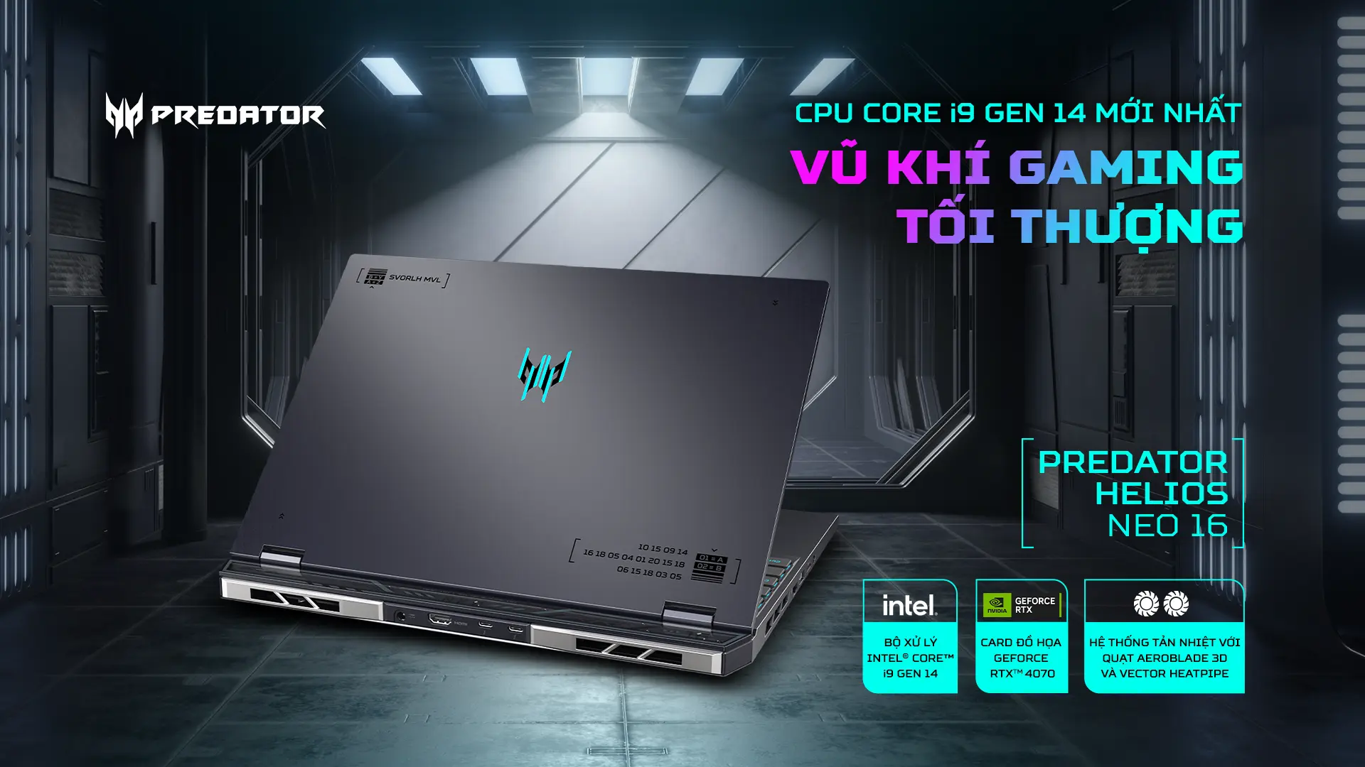 Predator Helios Neo 16 PHN16-72 - Vũ Khí Gaming Tối Thượng 2024 - Intel Core i9 Gen 14 & RTX 4070