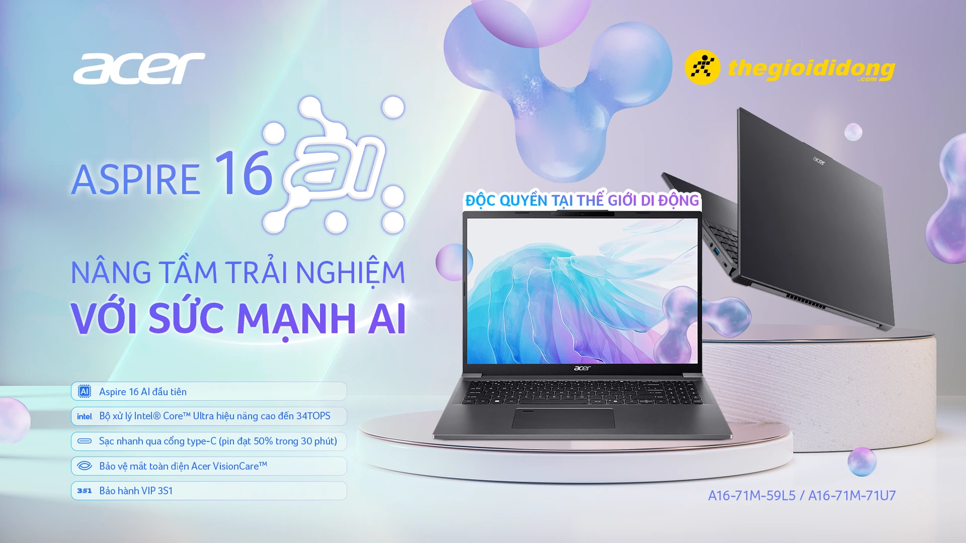 Acer Aspire 16 AI - A16-71M - Acer Việt Nam - KV