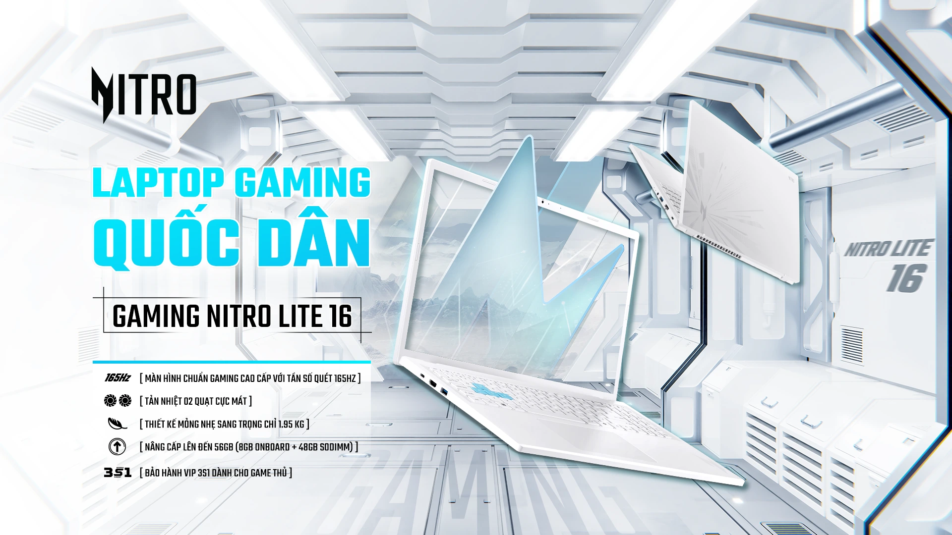 Acer Gaming Nitro Lite 16 NL16-71G - Laptop Gaming Quốc Dân Mỏng Nhẹ 2025 - Acer Việt Nam - KV