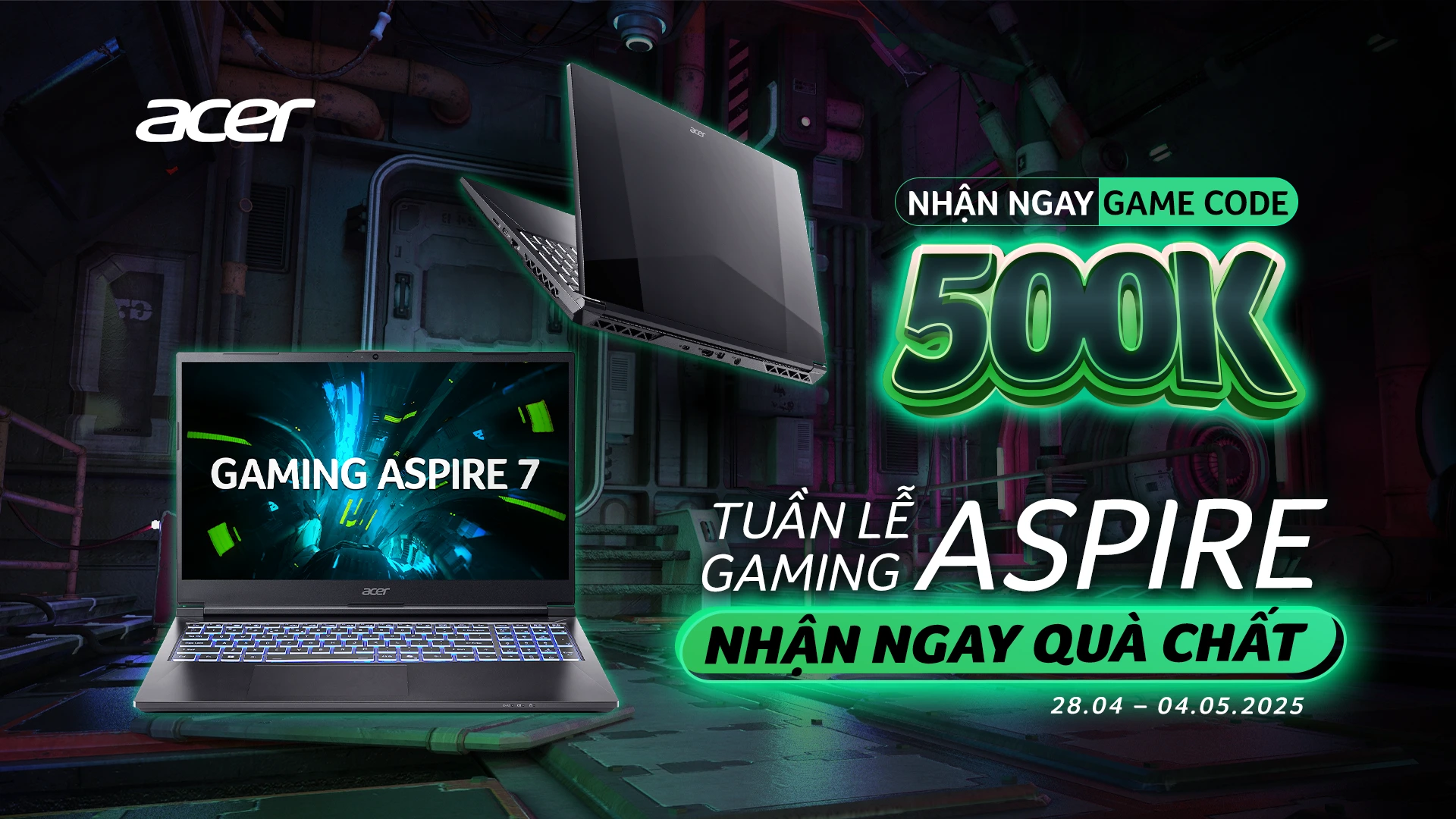 Ưu Đãi Tuần Lễ Gaming Aspire - Nhận Ngay Quà Chất (Thẻ Nạp Game 500.000 VNĐ) - Acer Việt Nam
