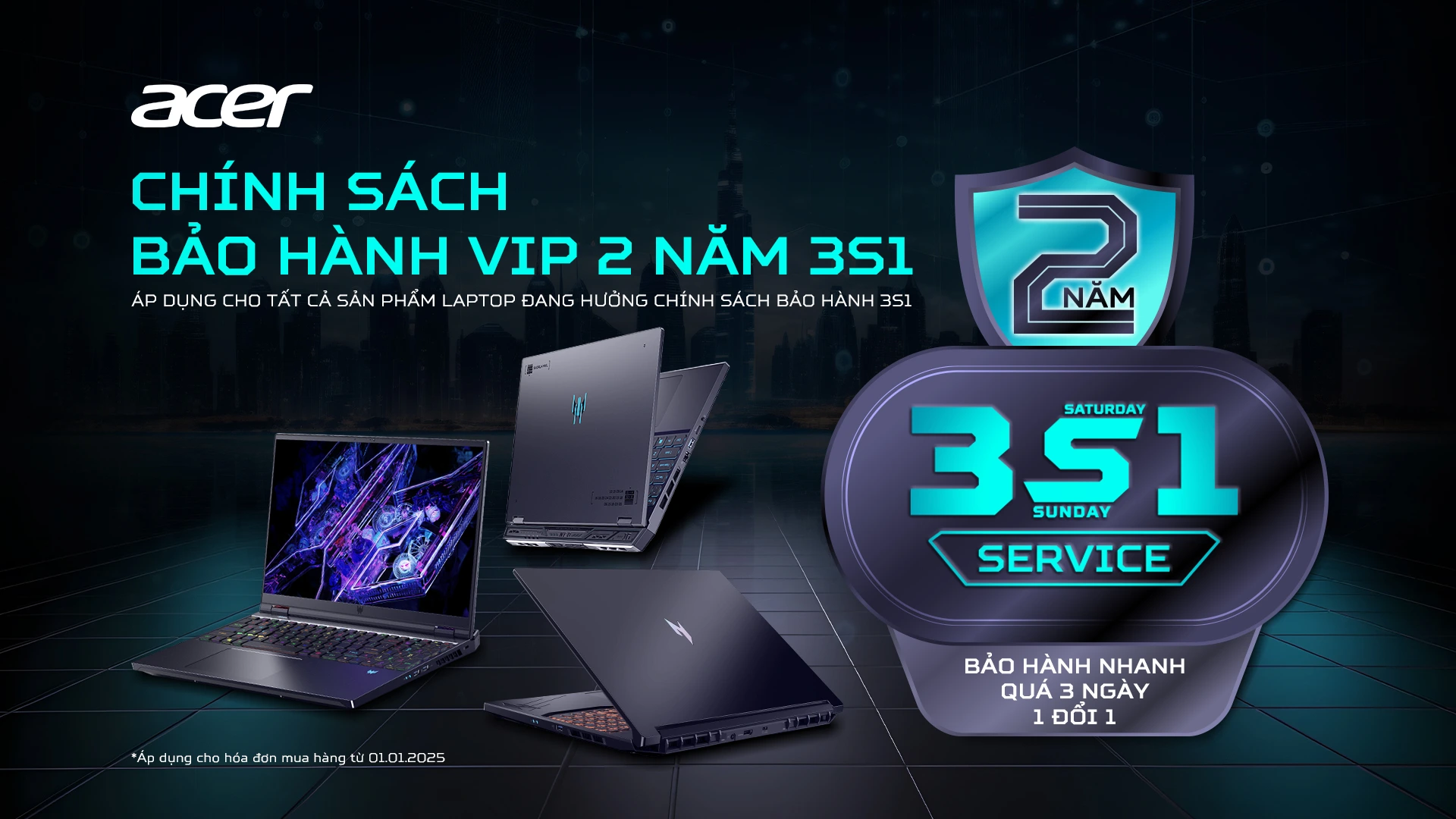 Chính Sách Bảo Hành VIP 2 Năm 3S1 - Acer Việt Nam - Website