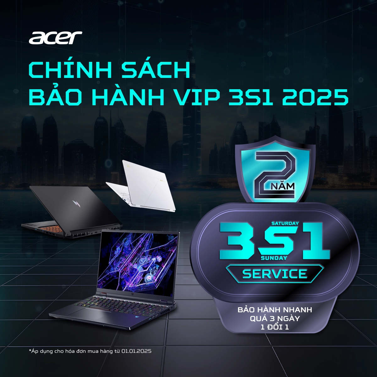Bảo Hành VIP 3S1 2025 - Acer Việt Nam
