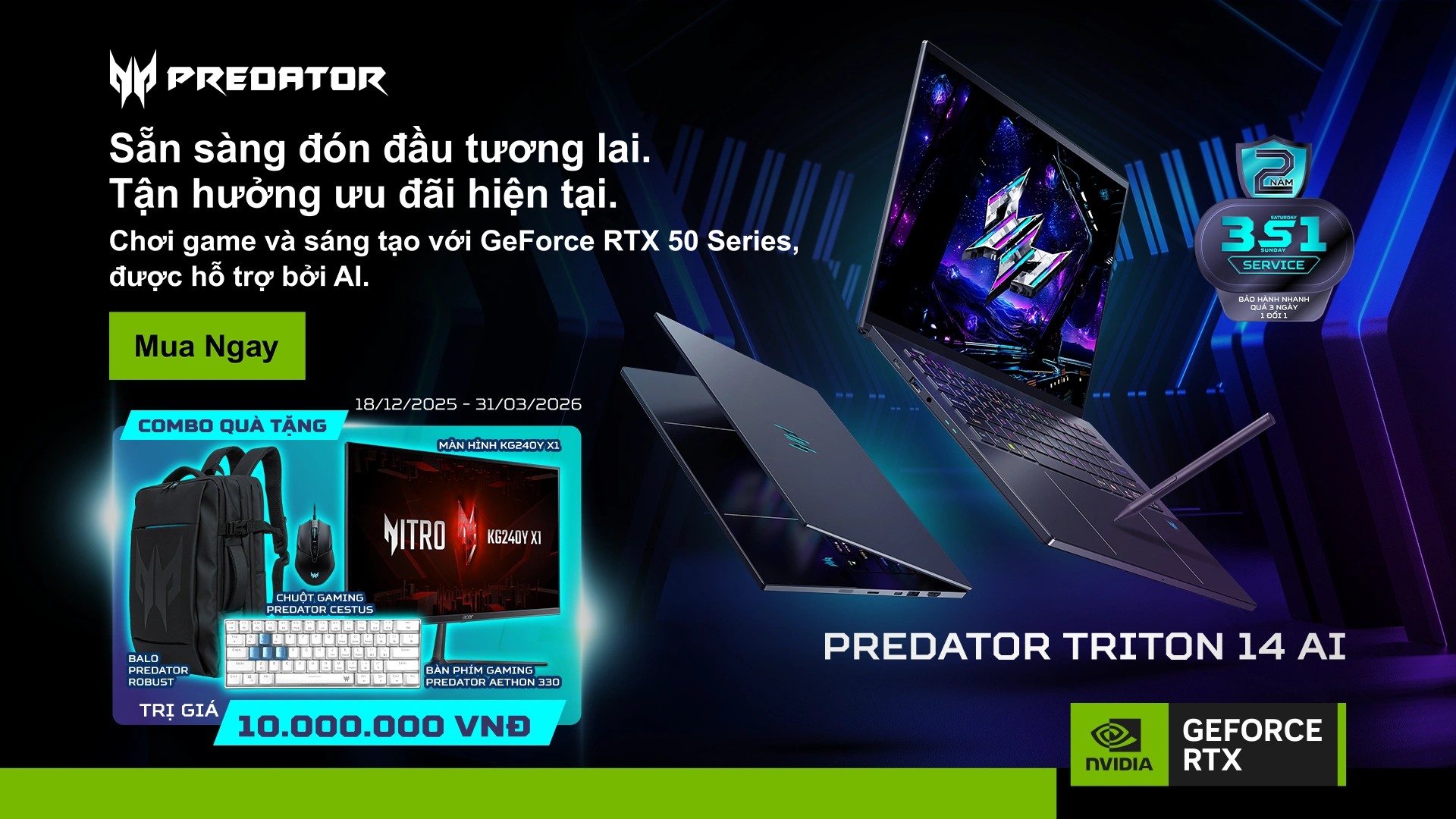 Ưu Đãi Mùa Lễ Hội Laptop Gaming Acer Predator NVIDIA GeForce RTX 50 Series - Acer Việt Nam - 31.03.2025